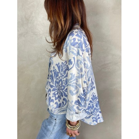 Chemise arabesque bleue