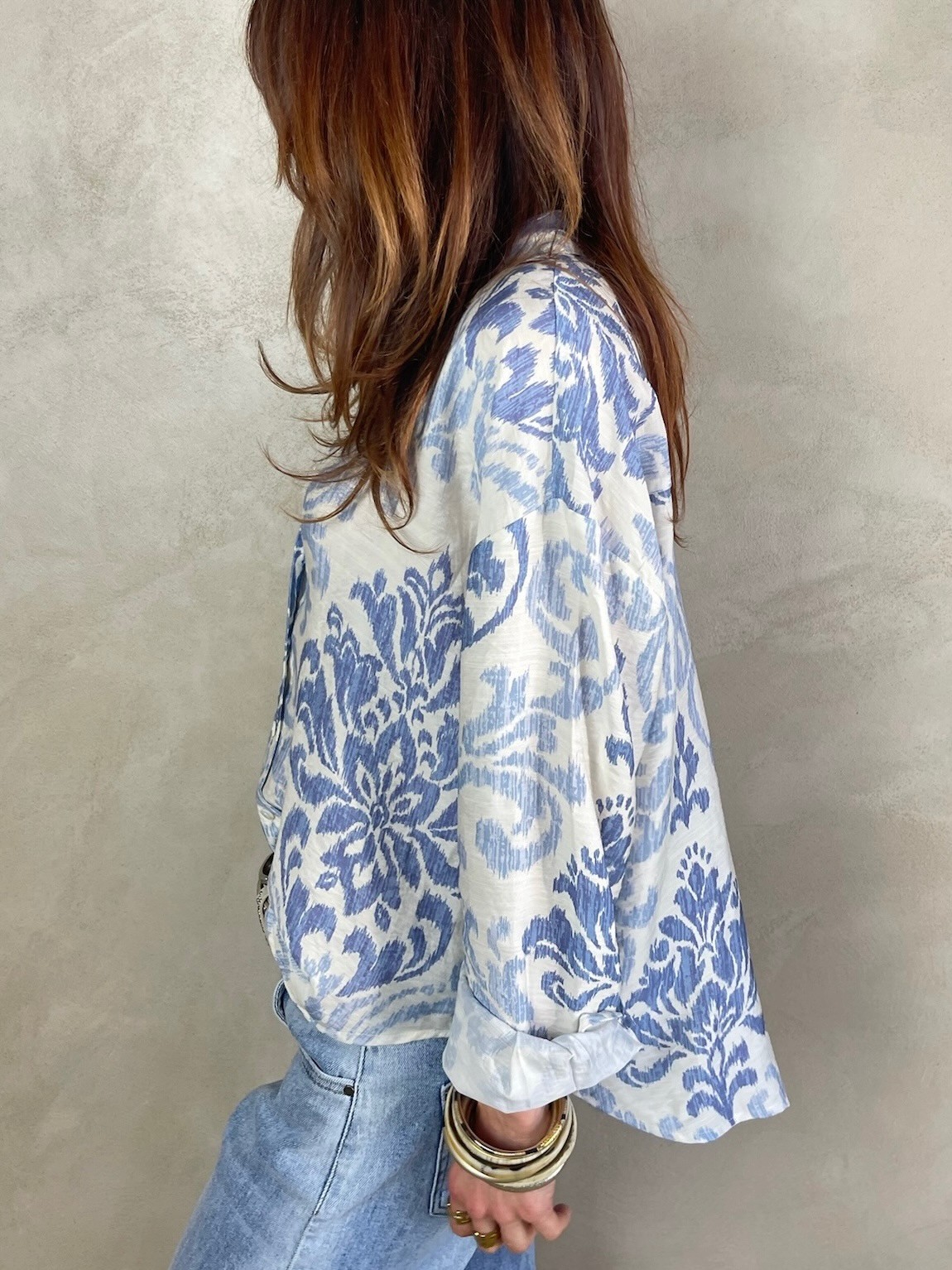 Chemise arabesque bleue