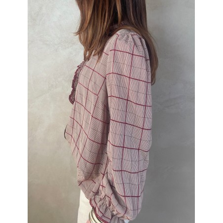 Chemise carreaux bordeaux