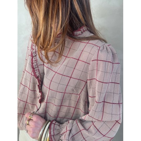 Chemise carreaux bordeaux