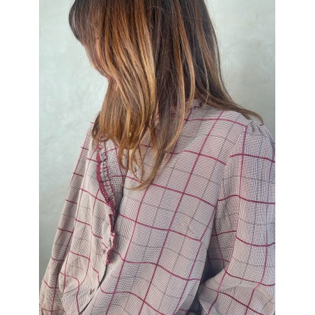 Chemise carreaux bordeaux