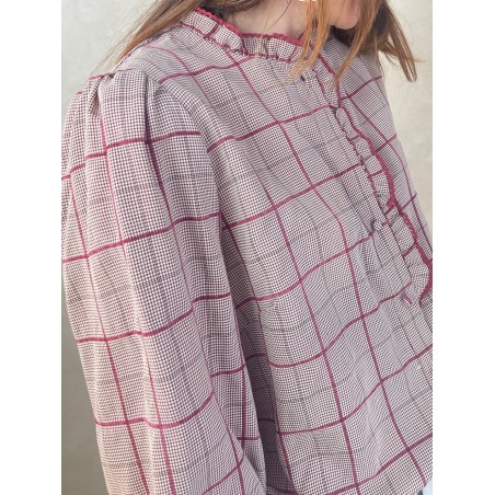 Chemise carreaux bordeaux