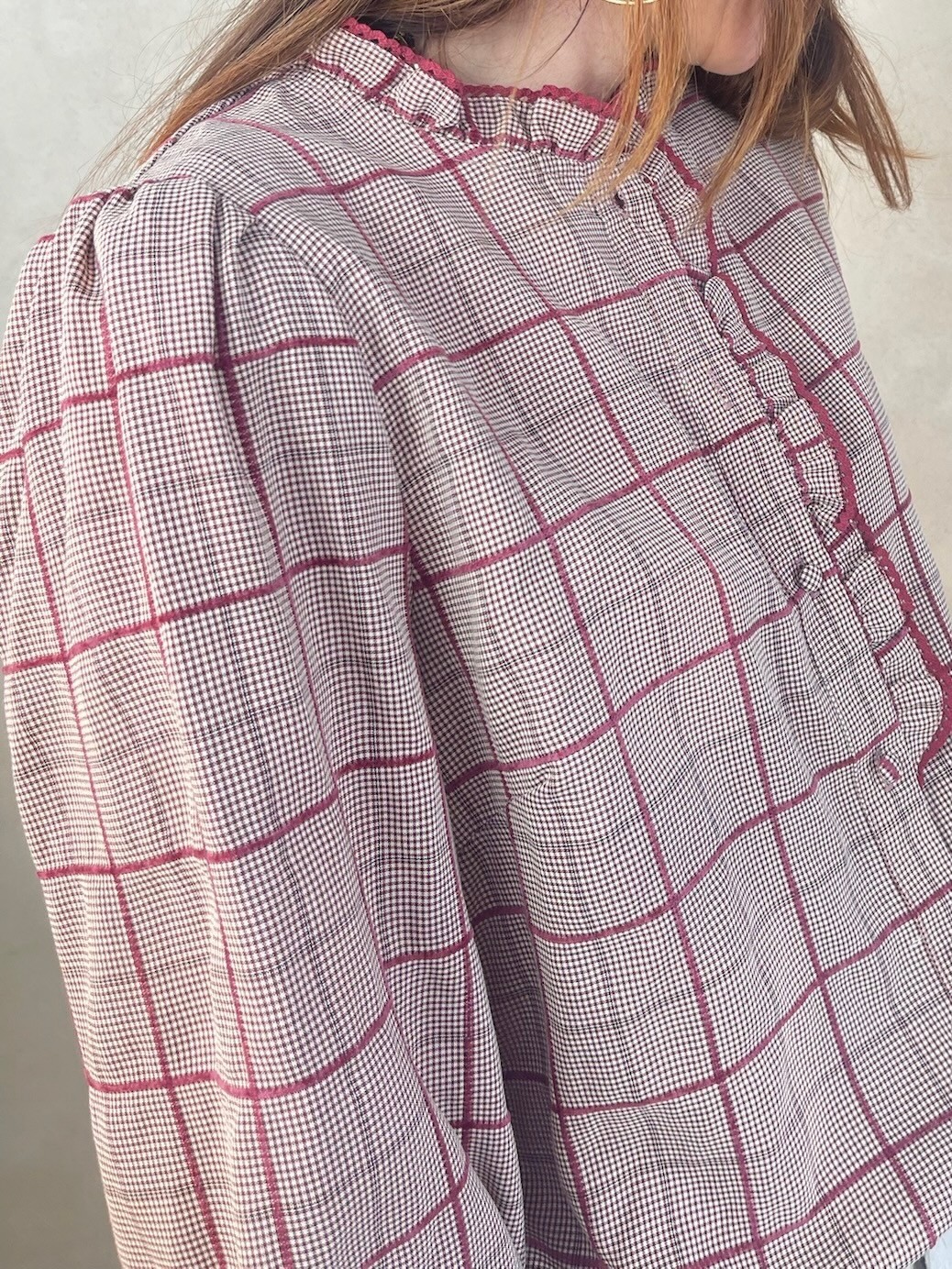 Chemise carreaux bordeaux