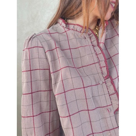 Chemise carreaux bordeaux