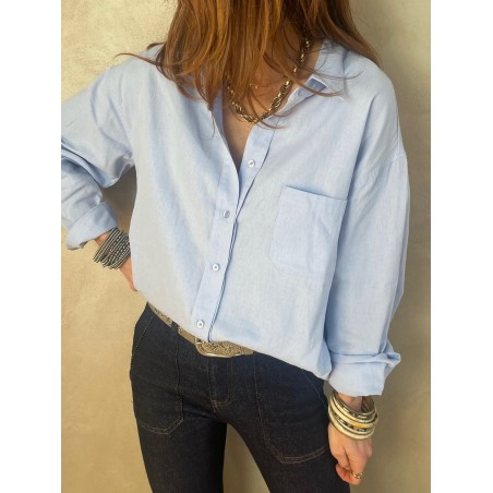 Chemise fine bleue