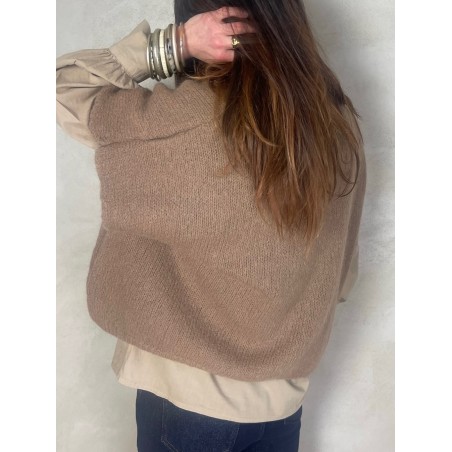 Pull manches courtes camel