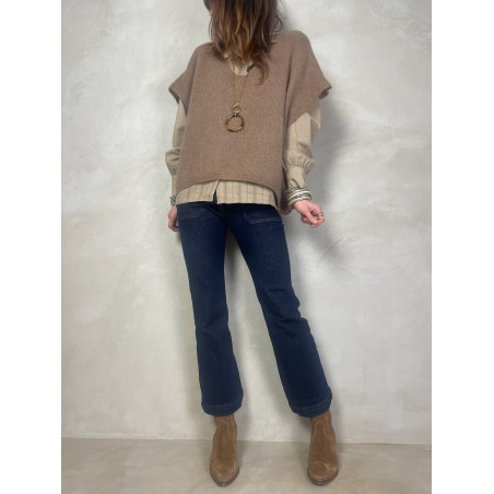 Pull manches courtes camel