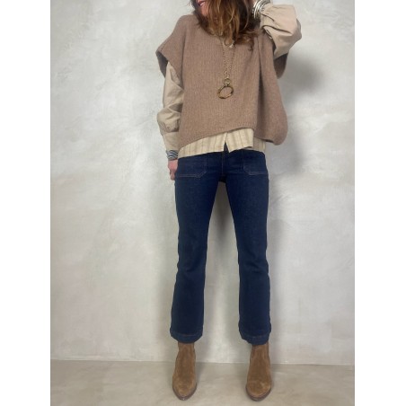 Pull manches courtes camel