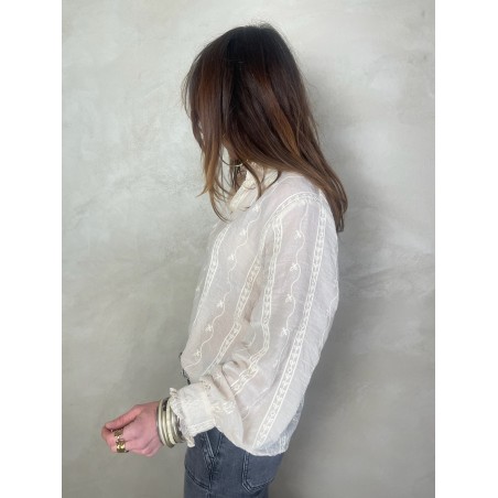 Blouse écrue broderie