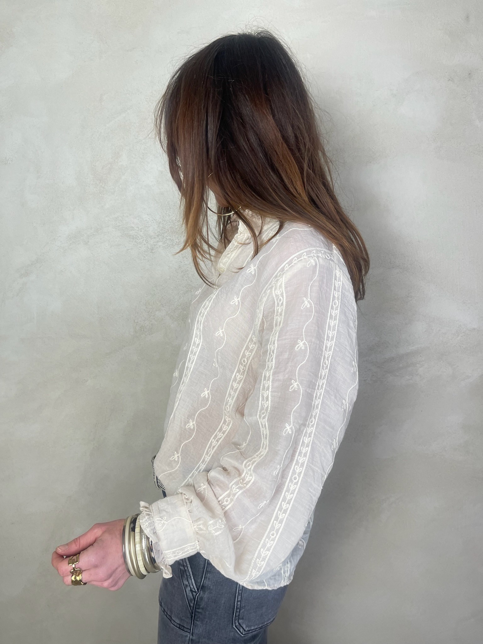 Blouse écrue broderie