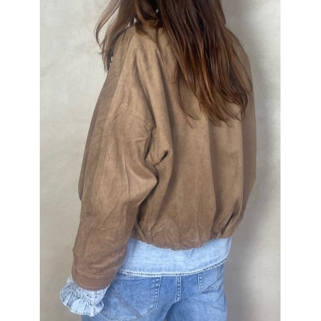 Veste effet daim camel