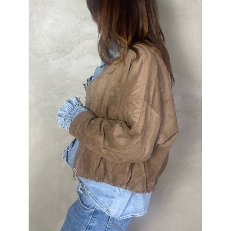 Veste effet daim camel