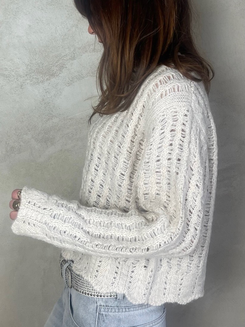 Pull beige maille chinée