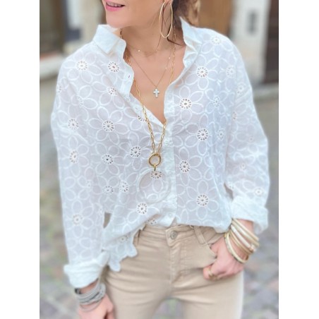 Chemise broderie blanche