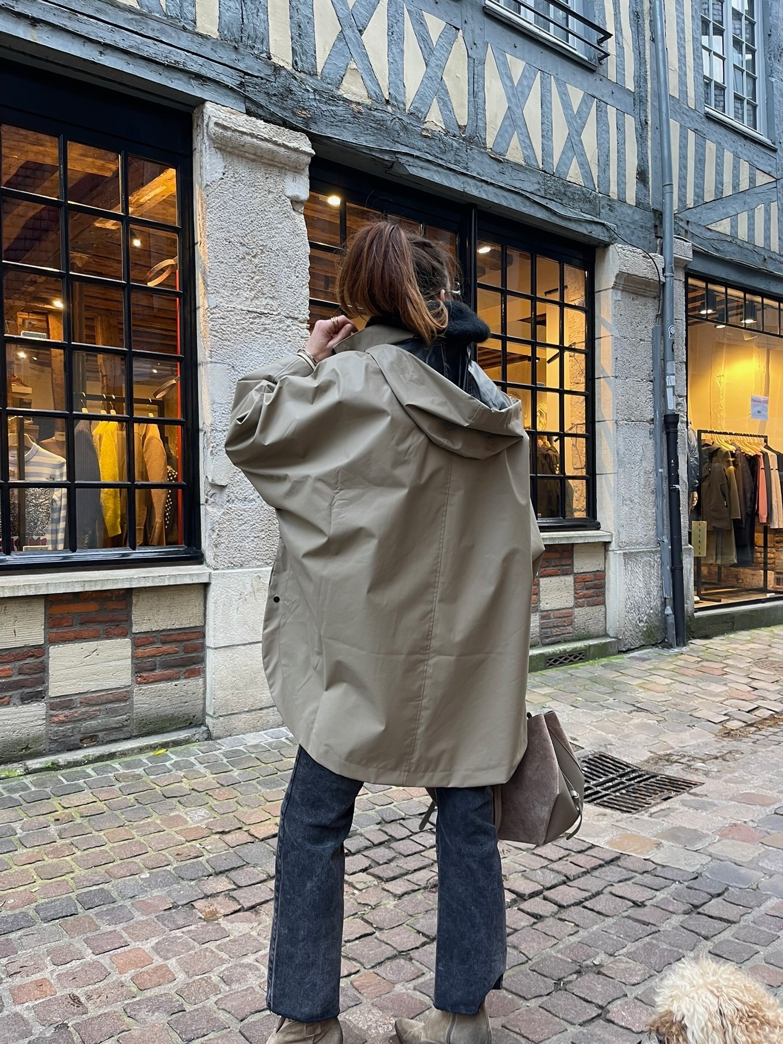 Veste coupe vent imperméable beige