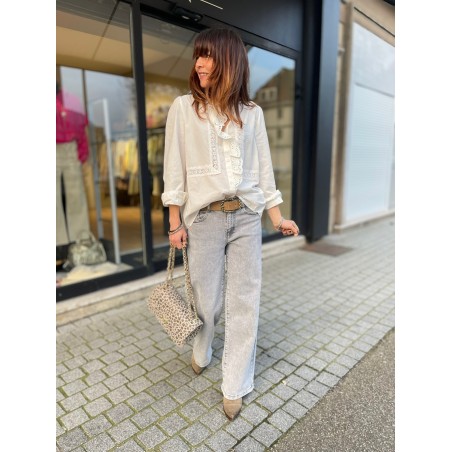 Jean flare gris