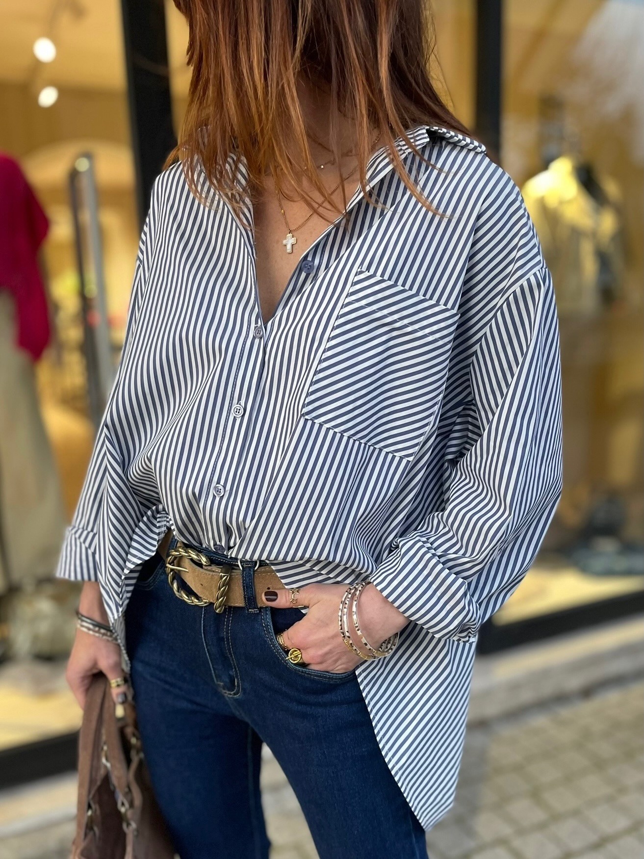 Chemise rayée oversize