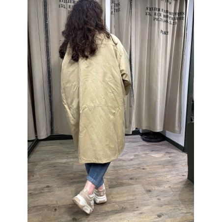 Veste longue enduite camel