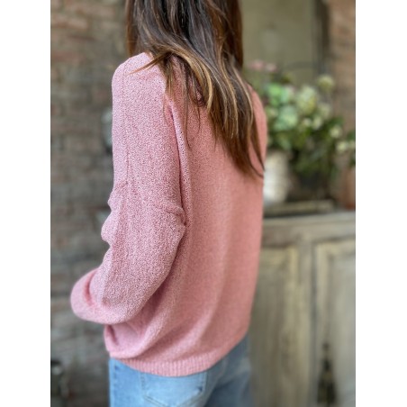 Pull maille rose