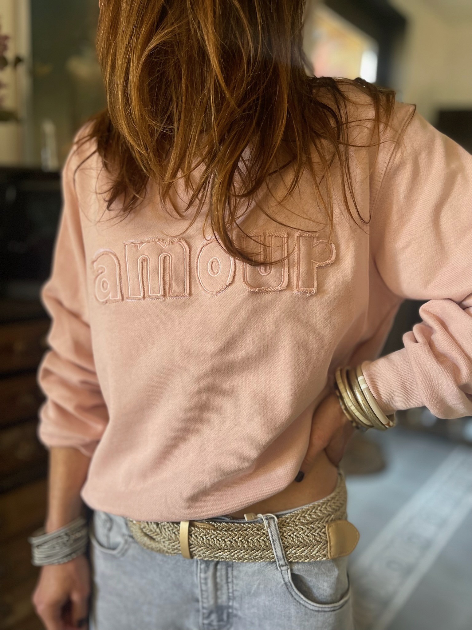 Sweat AMOUR rose pâle