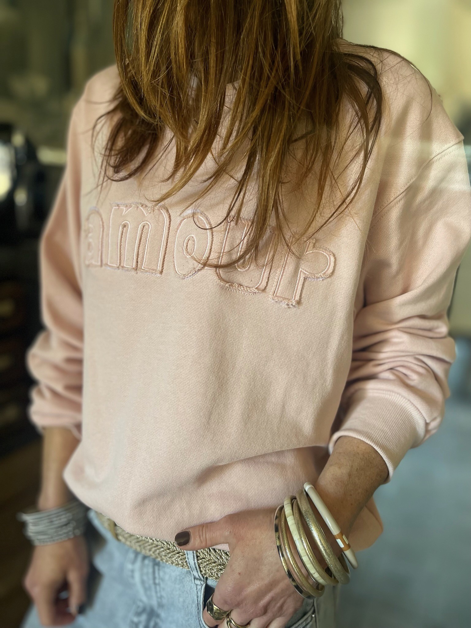 Sweat AMOUR rose pâle