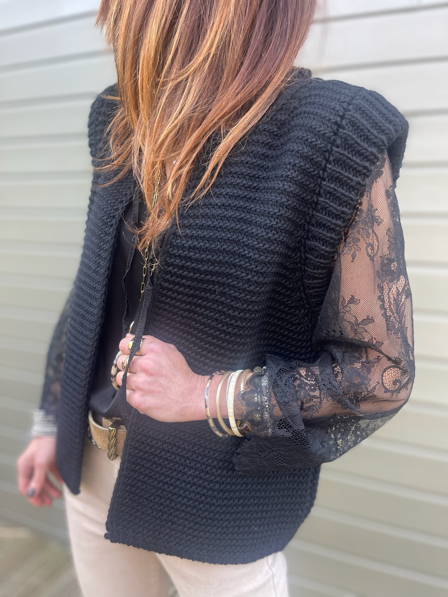 Gilet maille noir