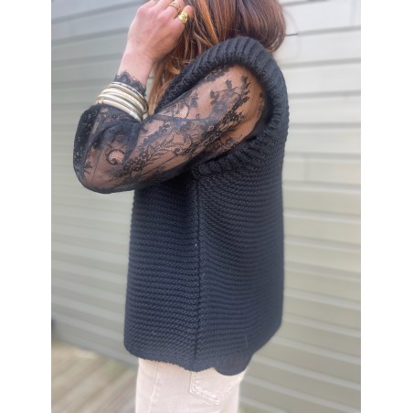 Gilet maille noir