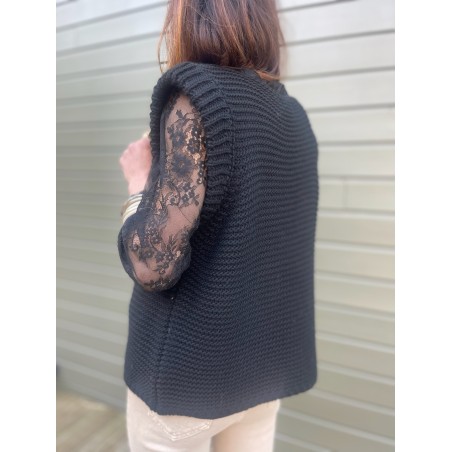 Gilet maille noir