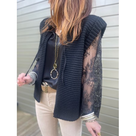 Gilet maille noir