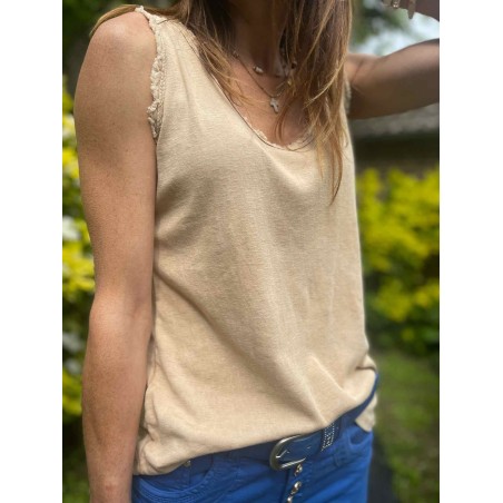 Top coton camel