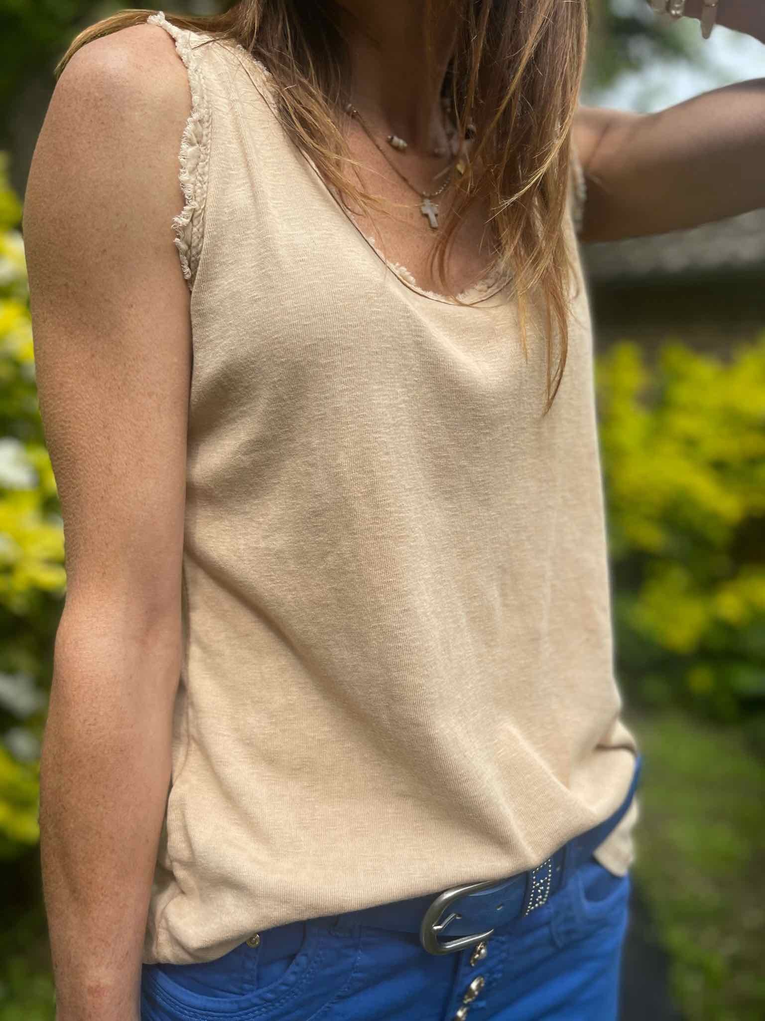 Top coton camel