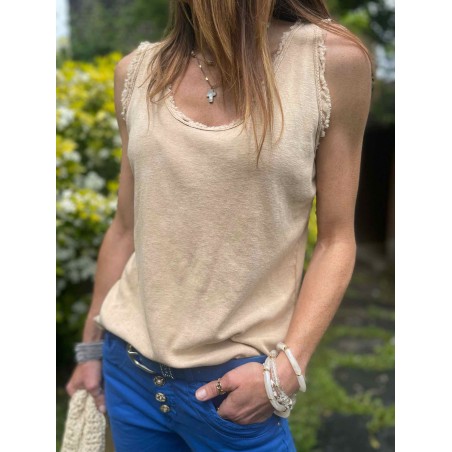 Top coton camel